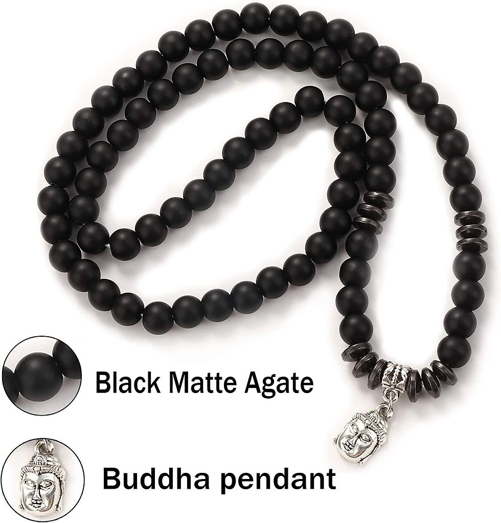Thumbnail: 6Pcs 8mm Multilayer Beads Wrap Bracelet Beads Pendant Necklaces for Mens Women  