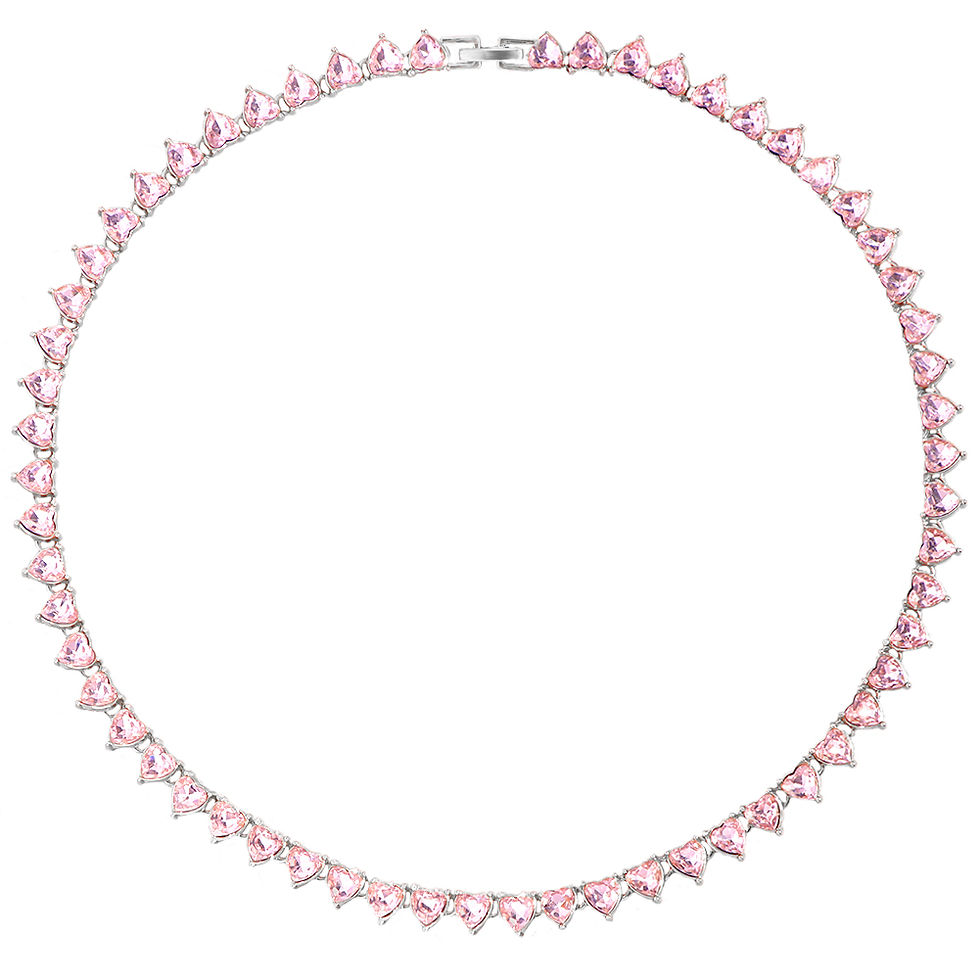 Thumbnail: Iced Out Bling Crystal Heart Tennis Chain