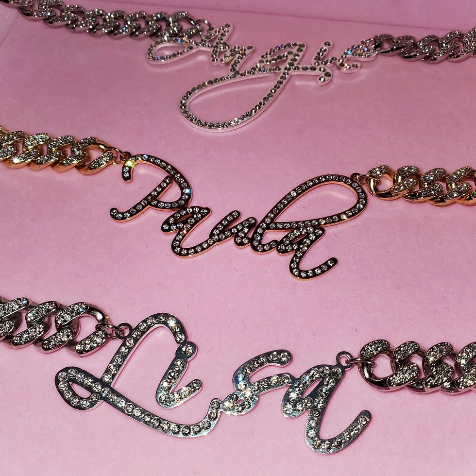 Miniatura: Custom Nunber/Letters Necklaces Bling Crystal Numbers Pendant with Cuban Link Ch