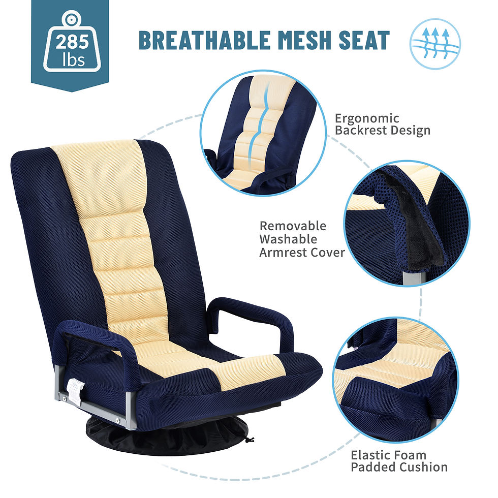 Thumbnail:  Swivel Video Rocker Gaming Chair Adjustable 7-Position Floor Chair Folding Sofa