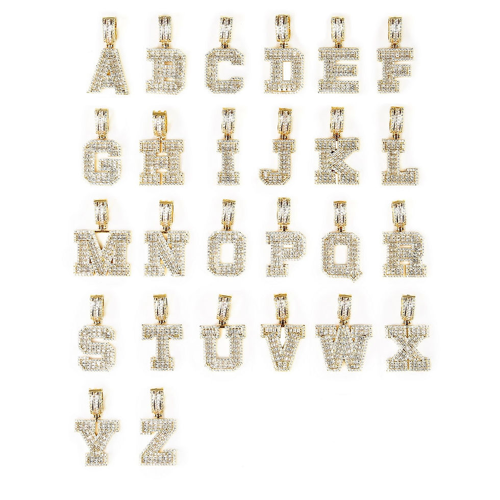 縮圖：Signature Letter Solid Pendant Gold Color Necklace