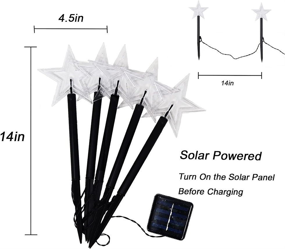 Thumbnail: 5PC Christmas Fawn Solar Stake Lights Waterproof Landscape Christmas Lights Path