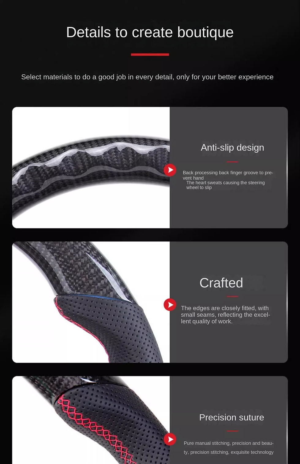 Thumbnail: Custom Carbon Fiber Steering Wheel Perforated Leather For Land Rover Range Rover