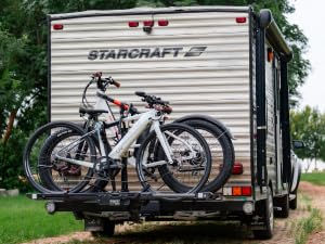 Thumbnail: Lift -Patented Lift Assisted RV Rated Hitch Mounted 2 E Bike Rack Carrier with R