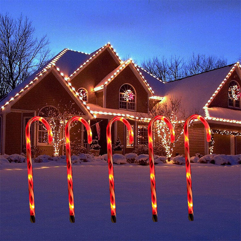 Thumbnail: 5PC Christmas Fawn Solar Stake Lights Waterproof Landscape Christmas Lights Path