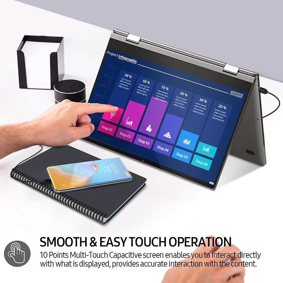 Miniaturebillede: UPERFECT X Rechargeable Portable Monitor TouchScreen 13.3 Keyboard Battery 