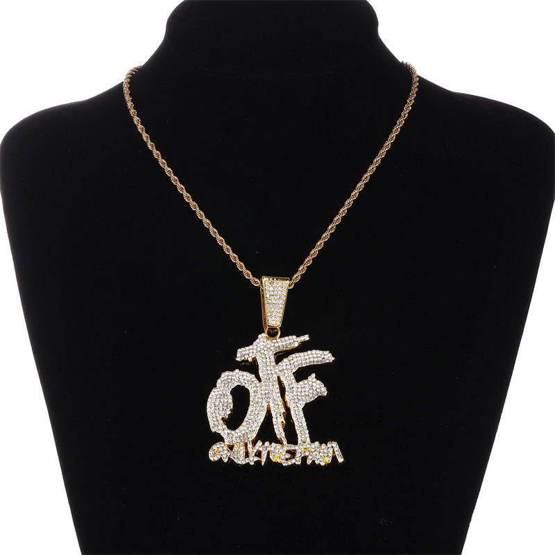 Thumbnail: OTF Letter Pendants Cuban Necklace Chain