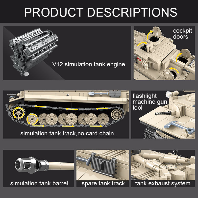 Thumbnail: 1018PCS Military Series German Tiger Heavy Tank 