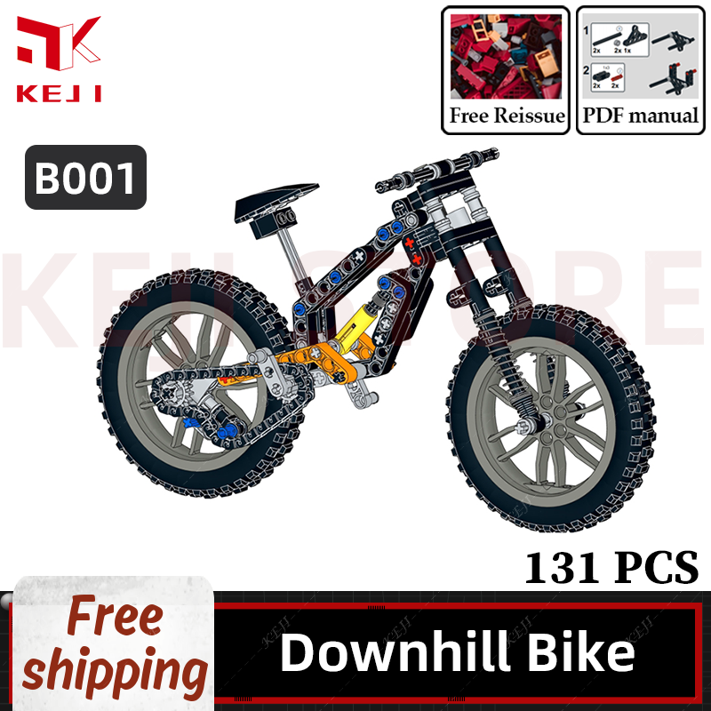 Thumbnail: KEJI MOC Downhill Mountain Bike Riding Off Road Full Suspension Model Building B