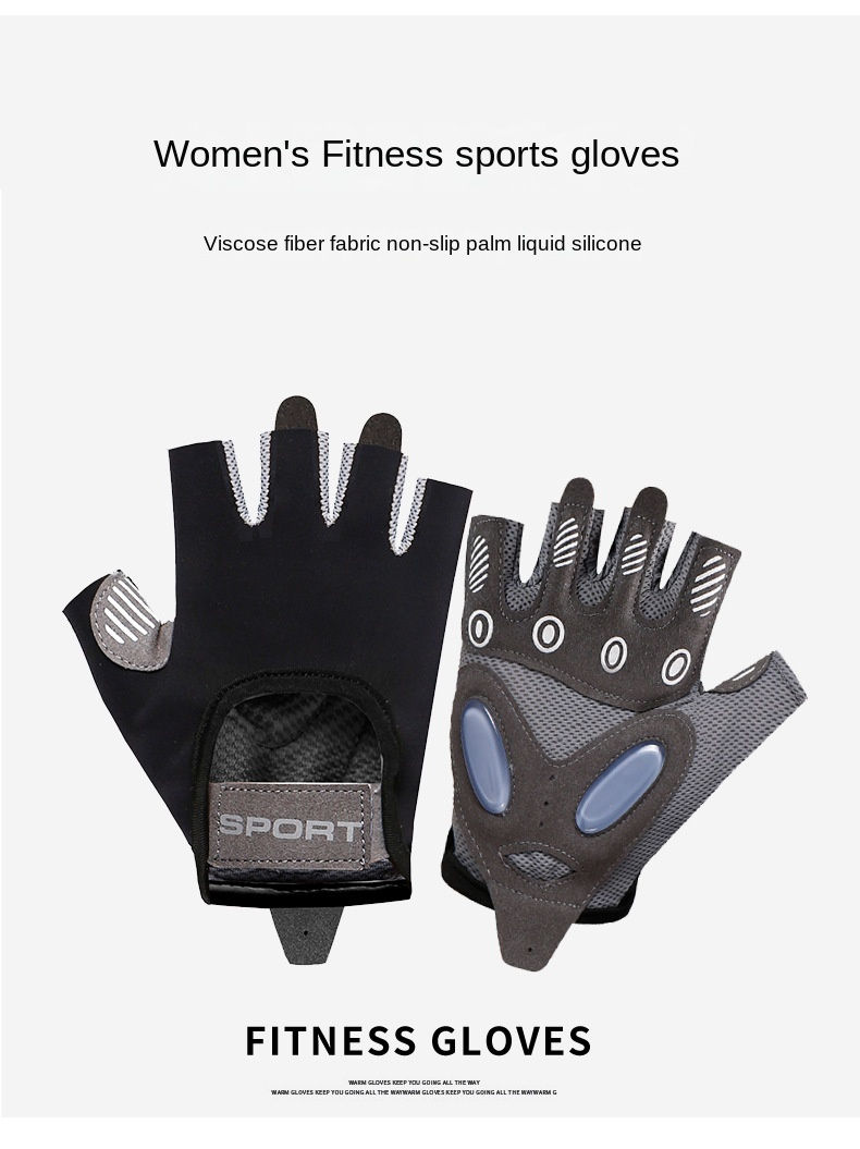 縮圖：1 Pair Women Gym Gloves Weightlifting Fitness Training Non Slip Palm Protector B