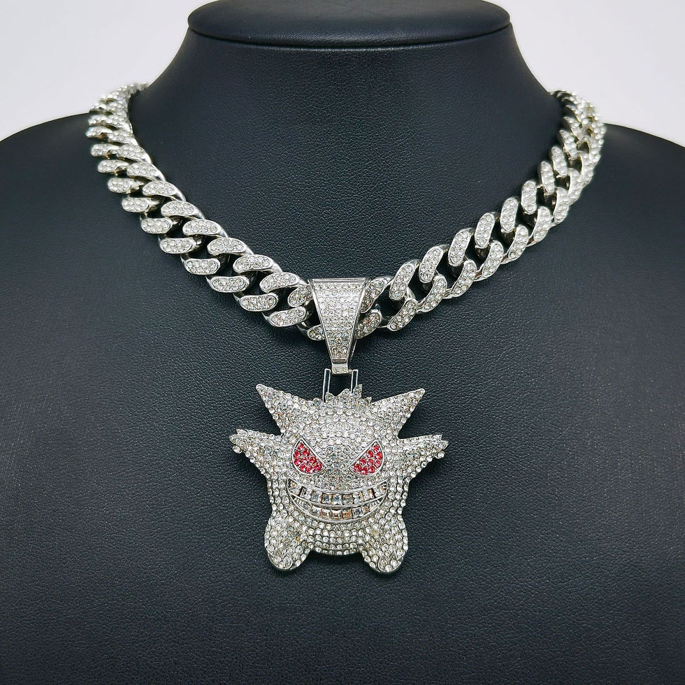 Thumbnail: European And American Cross-border Trend Cuban Chain Pendant Geng Gui Chain Car
