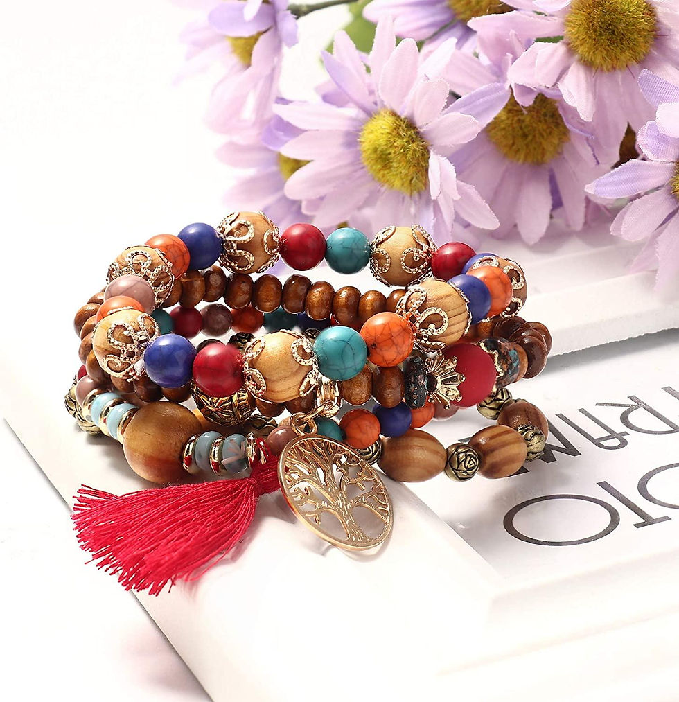 Miniatura: 6 Sets Bohemian Beaded Bracelets for Women Multilayer Stackable Bracelet Set Sta