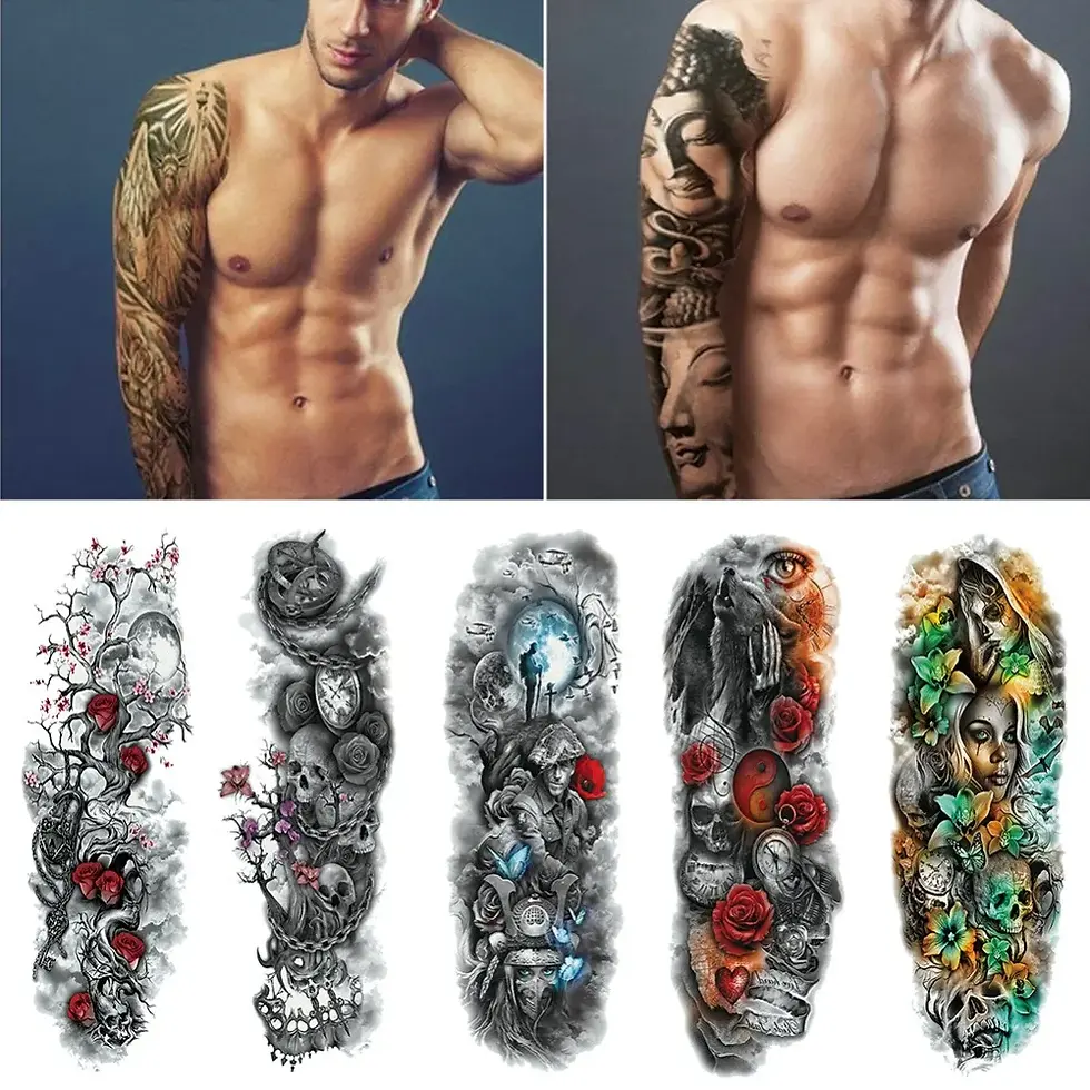Miniatyrbild: Waterproof Temporary Tattoo Sticker Full Arm Large 