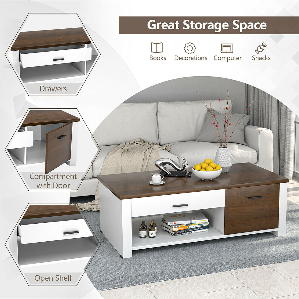 Thumbnail: Modern Coffee Table Living Room Coffee Table W/ Storage Drawers & Compartments 