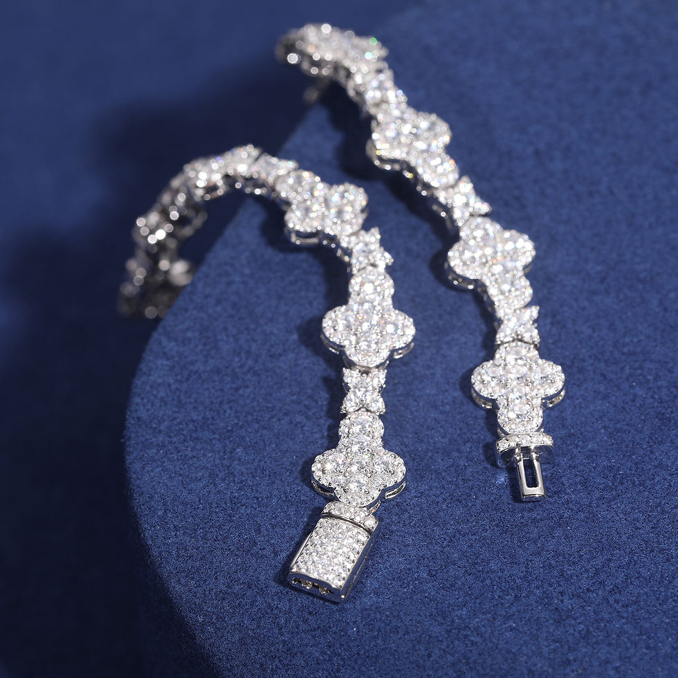 Thumbnail: Original Full D Color Moissanite Diamond 925 Sterling Sliver Cross Necklace Chai