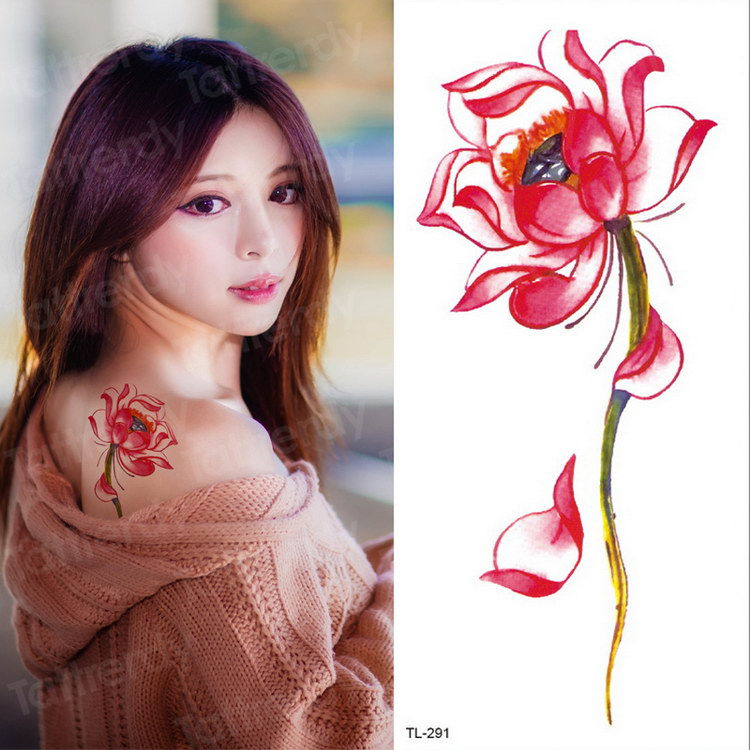 Thumbnail: Red color Rose Tatoo blossom flower brand 