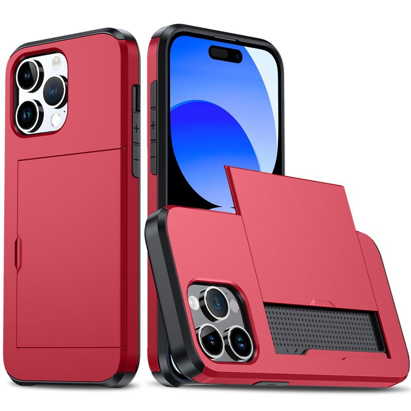 Thumbnail: Suitable For IPhone15 Mobile Phone Case, Apple 13ProMax Slide Card, 14Plus Anti