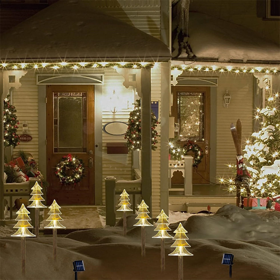 Thumbnail: 5PC Christmas Fawn Solar Stake Lights Waterproof Landscape Christmas Lights Path