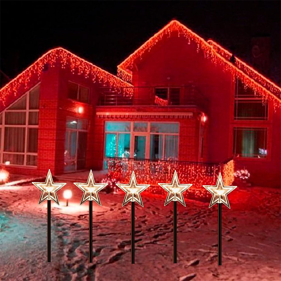 Thumbnail: 5PC Christmas Fawn Solar Stake Lights Waterproof Landscape Christmas Lights Path