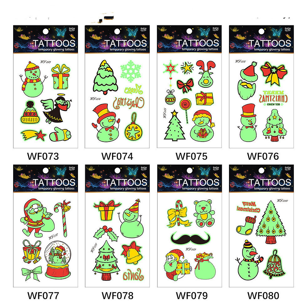 Pikkukuva: New Set Cartoon Halloween Funny Fluorescent Luminous Tattoo Stickers