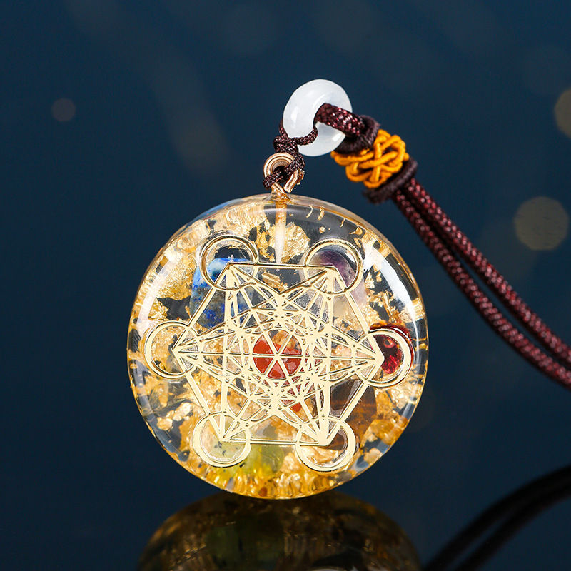 Thumbnail: Orgonite Energy Lotus Pendant Necklace Turquoises Reiki Om Yoga Healing EMF Resi