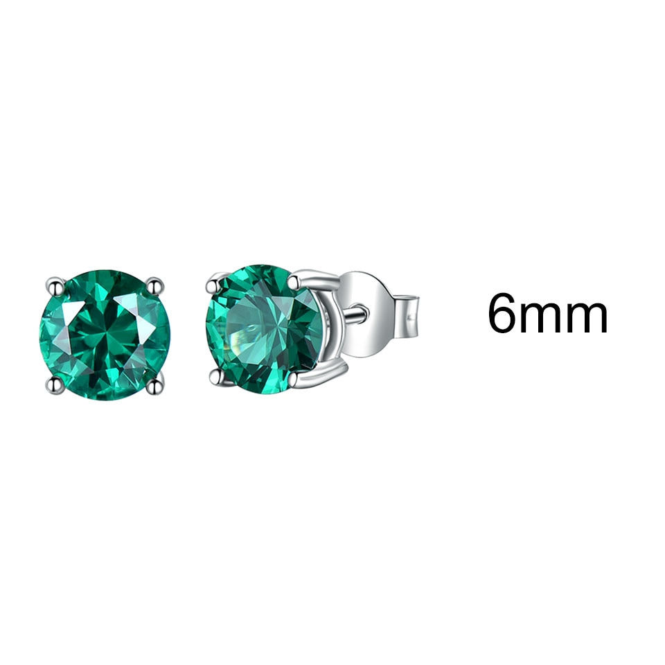الصورة المصغرة: UMCHO Solid 925 Sterling Silver Emerald Gemstone earrings