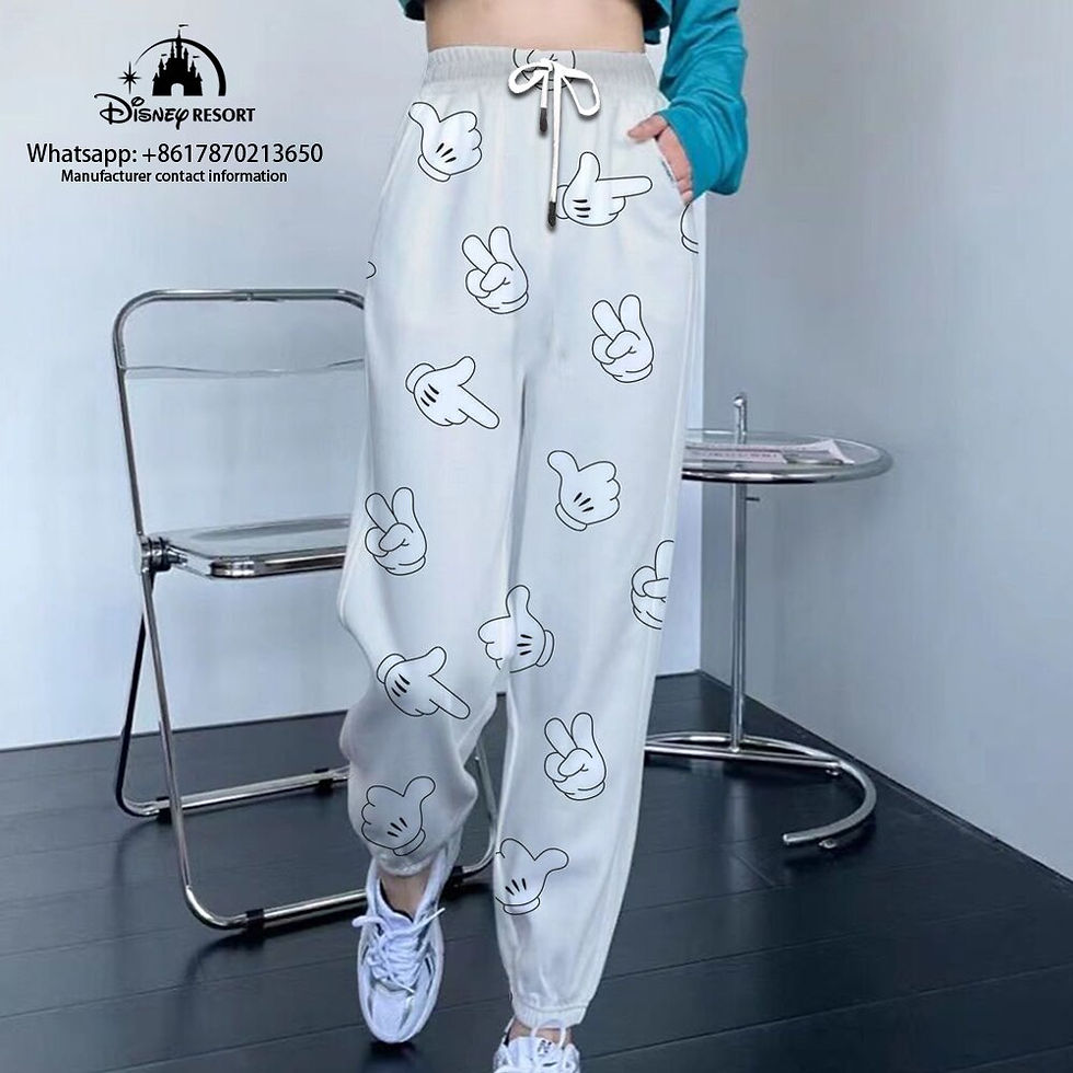 Thumbnail: Spring and Autumn Sports Pants Unisex Disney Minnie  Wide-leg Sports Pants 