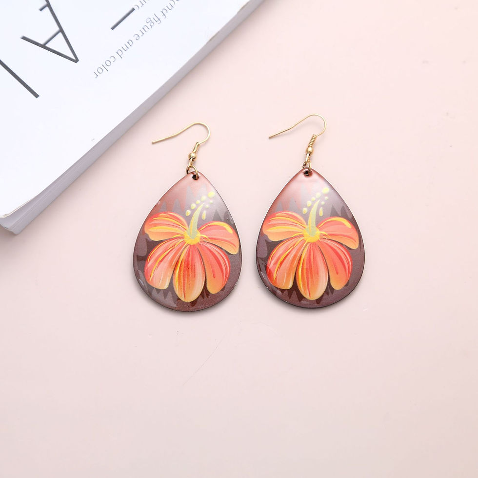 Thumbnail: Acrylic earrings with teardrop-shaped flowers
