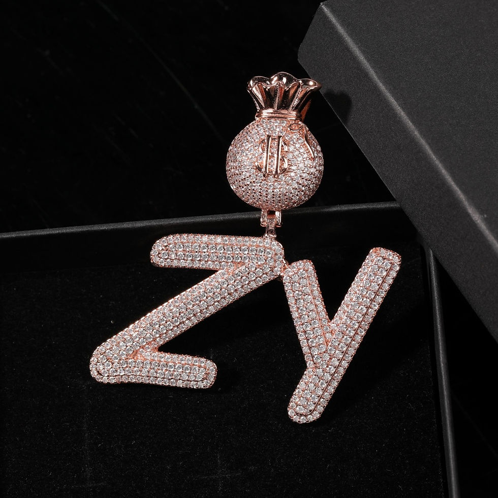 Miniaturbild: Custom Iced Out Money Bag Bail Letter Pendant Personalized Dollar  Sign Letter N