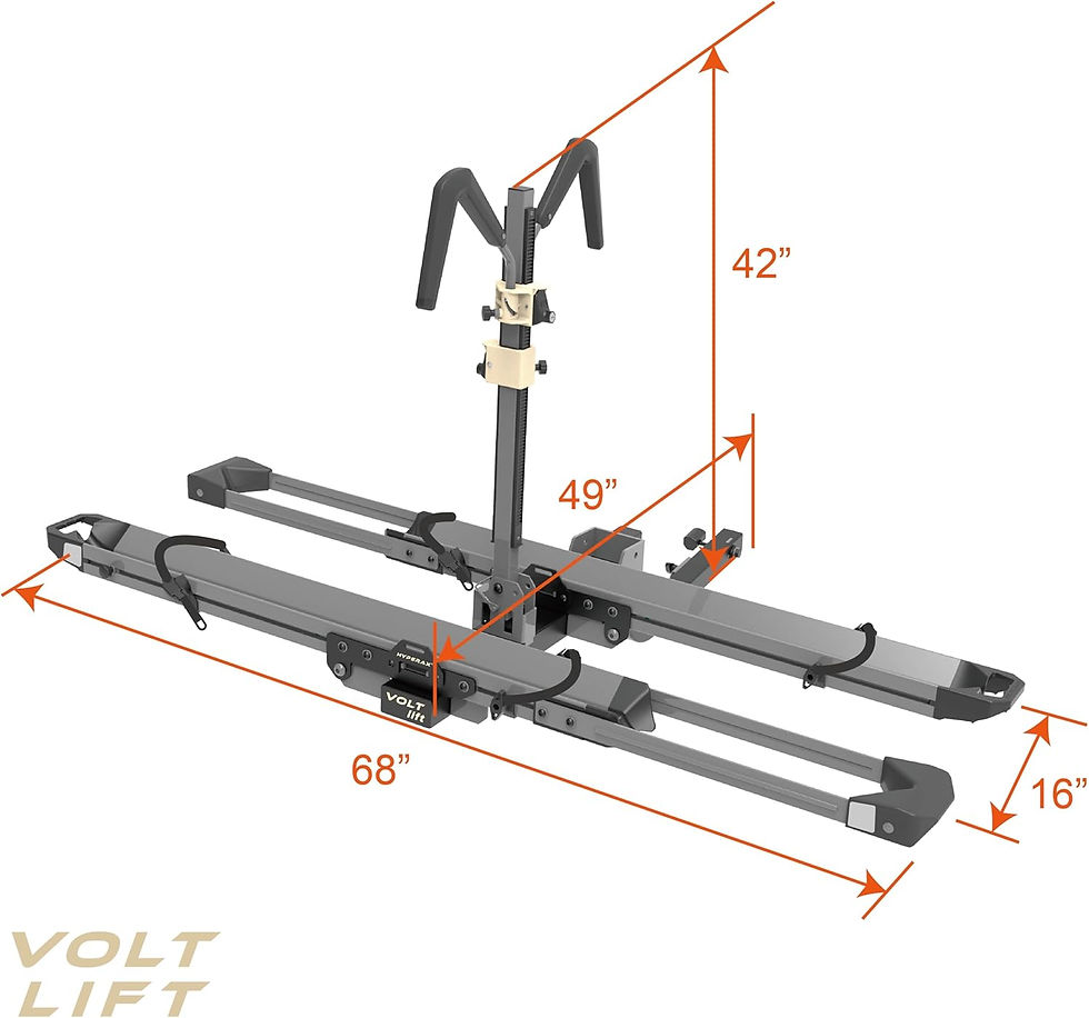 Thumbnail: Lift -Patented Lift Assisted RV Rated Hitch Mounted 2 E Bike Rack Carrier with R