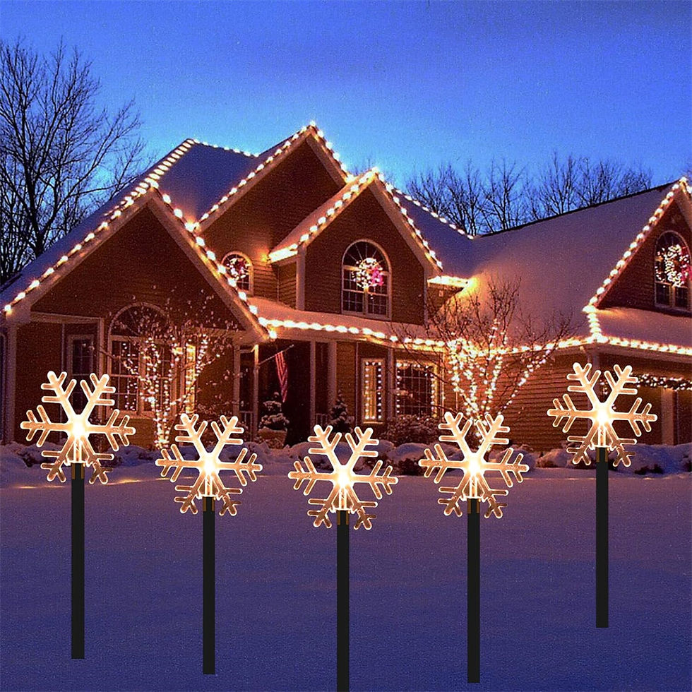 Thumbnail: 5PC Christmas Fawn Solar Stake Lights Waterproof Landscape Christmas Lights Path