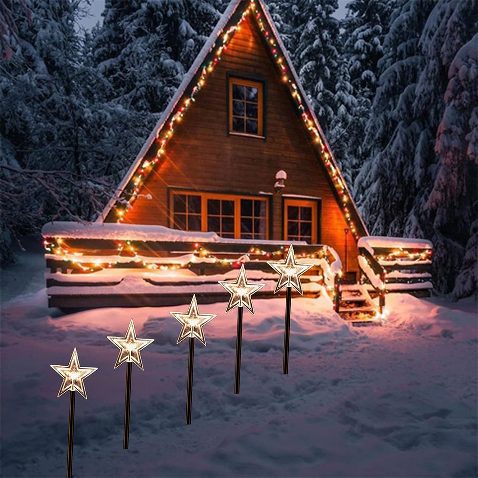 Thumbnail: 5PC Christmas Fawn Solar Stake Lights Waterproof Landscape Christmas Lights Path