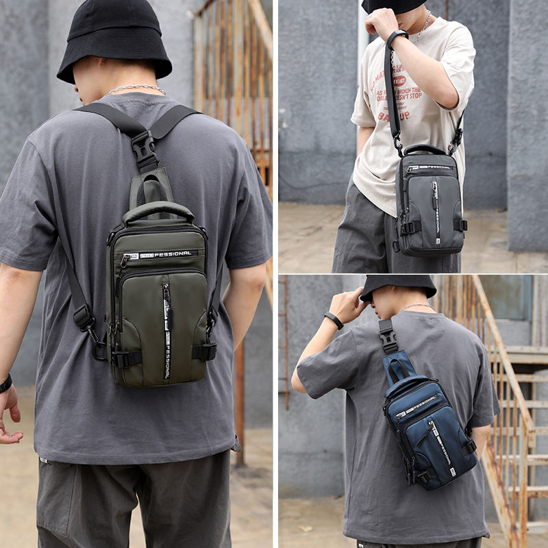 Thumbnail: Fashion Multifunction Men's Shoulder Bag Outdoor Sling Crossbody Bags For Male T