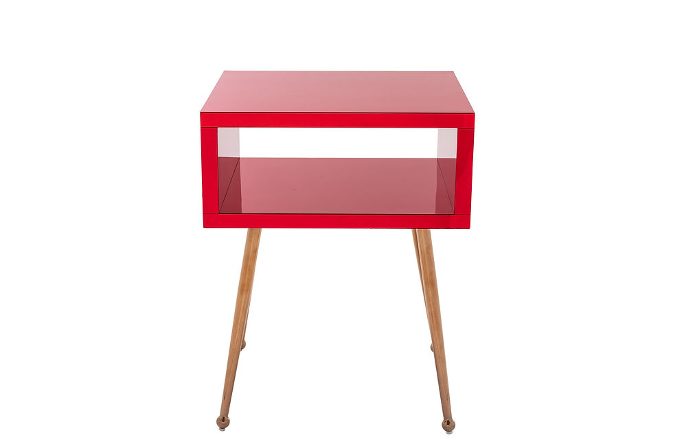 Thumbnail:  MIRROR END TABLE  MIRROR NIGHTSTAND   ENDSIDE TABLE  (Wire  Red)