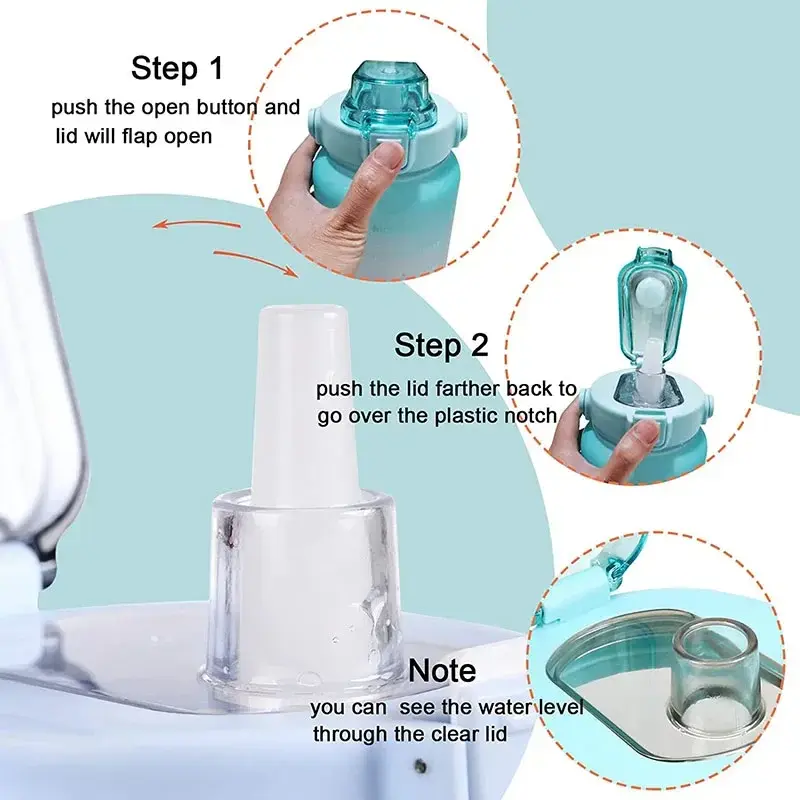 الصورة المصغرة: Sports Water Bottle for Running Drinking Bottle 2L Motivational with Time Marker