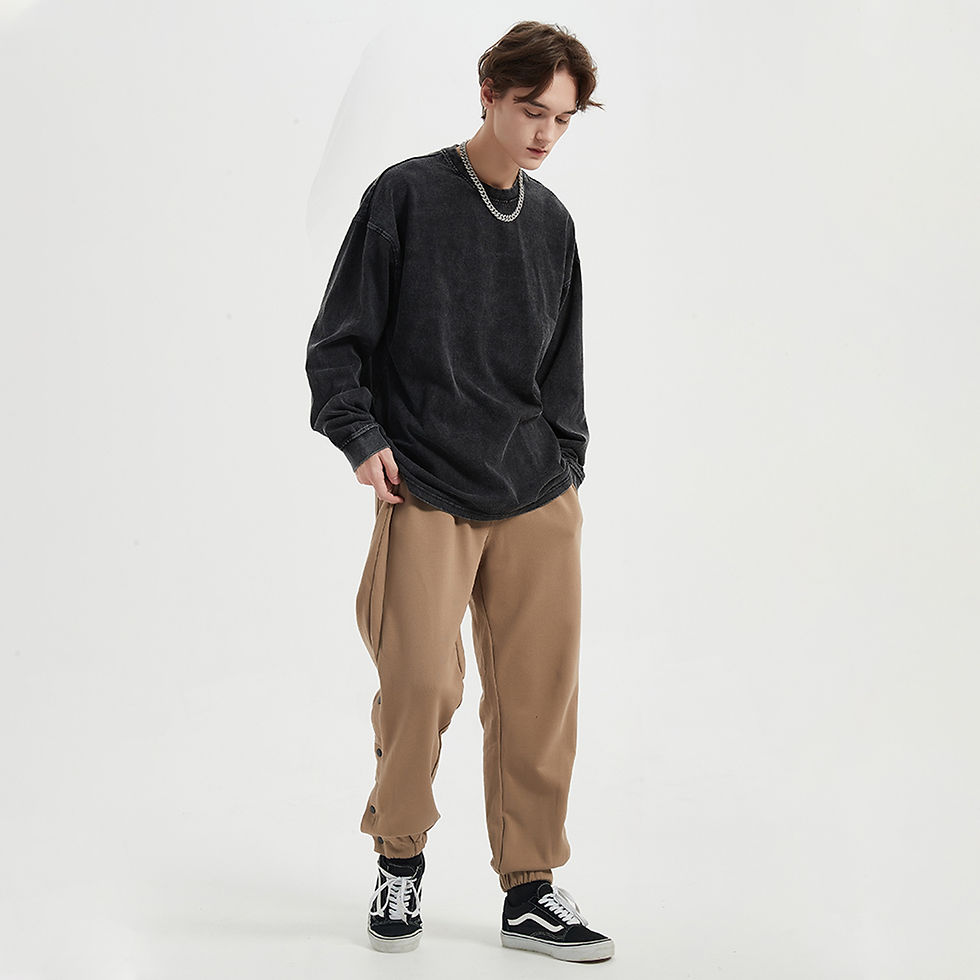 Thumbnail: Oistar's (Vintage Black) Oversized Wash Long Sleeve Tee