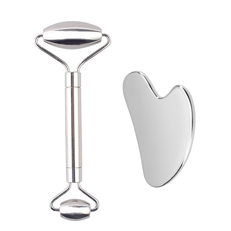 Miniatura: Stainless Steel Scraper Facial Massage Gua Sha Tool Face Lift Anti-Aging Skin 