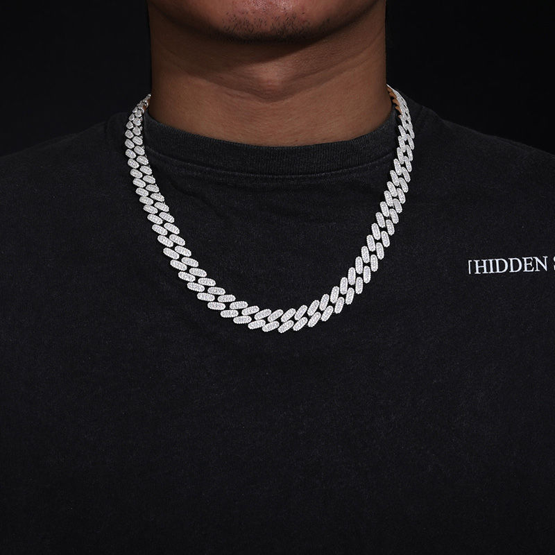Thumbnail: TUHE Unisex New Hip Hop Cuban Chain High Quality VVS1 Moissanite Cuban Chain Nec