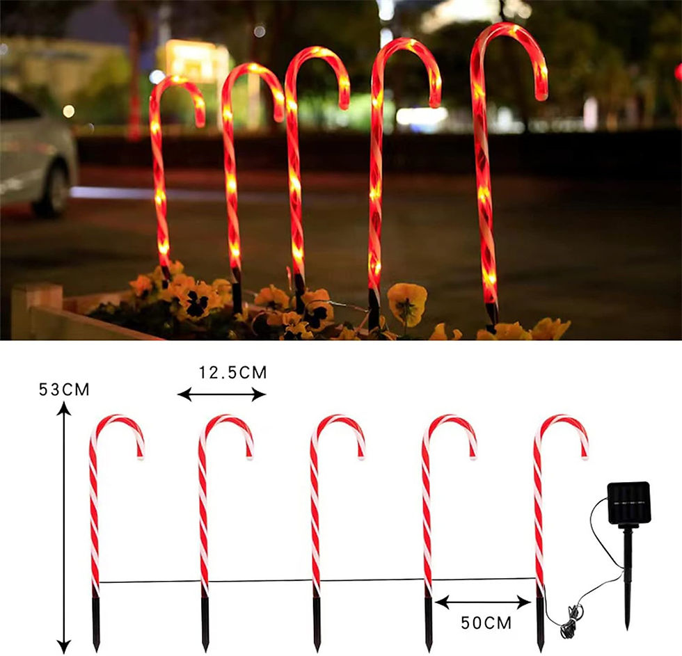 Thumbnail: 5PC Christmas Fawn Solar Stake Lights Waterproof Landscape Christmas Lights Path