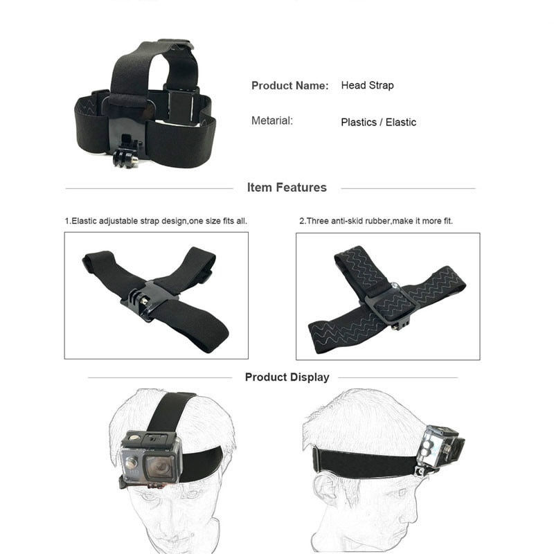 Thumbnail: Action camera Accessories Kit for Gopro Hero 9 8 7 6 5 4 Selfie Stick Monopod 