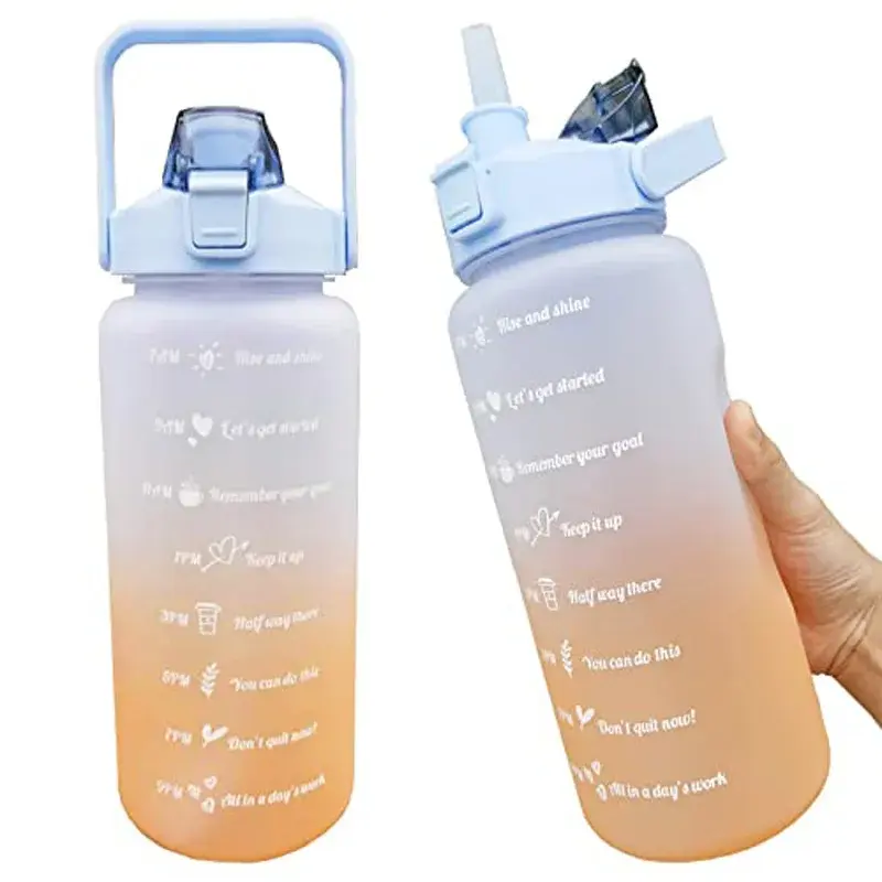 Thumbnail: Sports Water Bottle for Running Drinking Bottle 2L Motivational with Time Marker