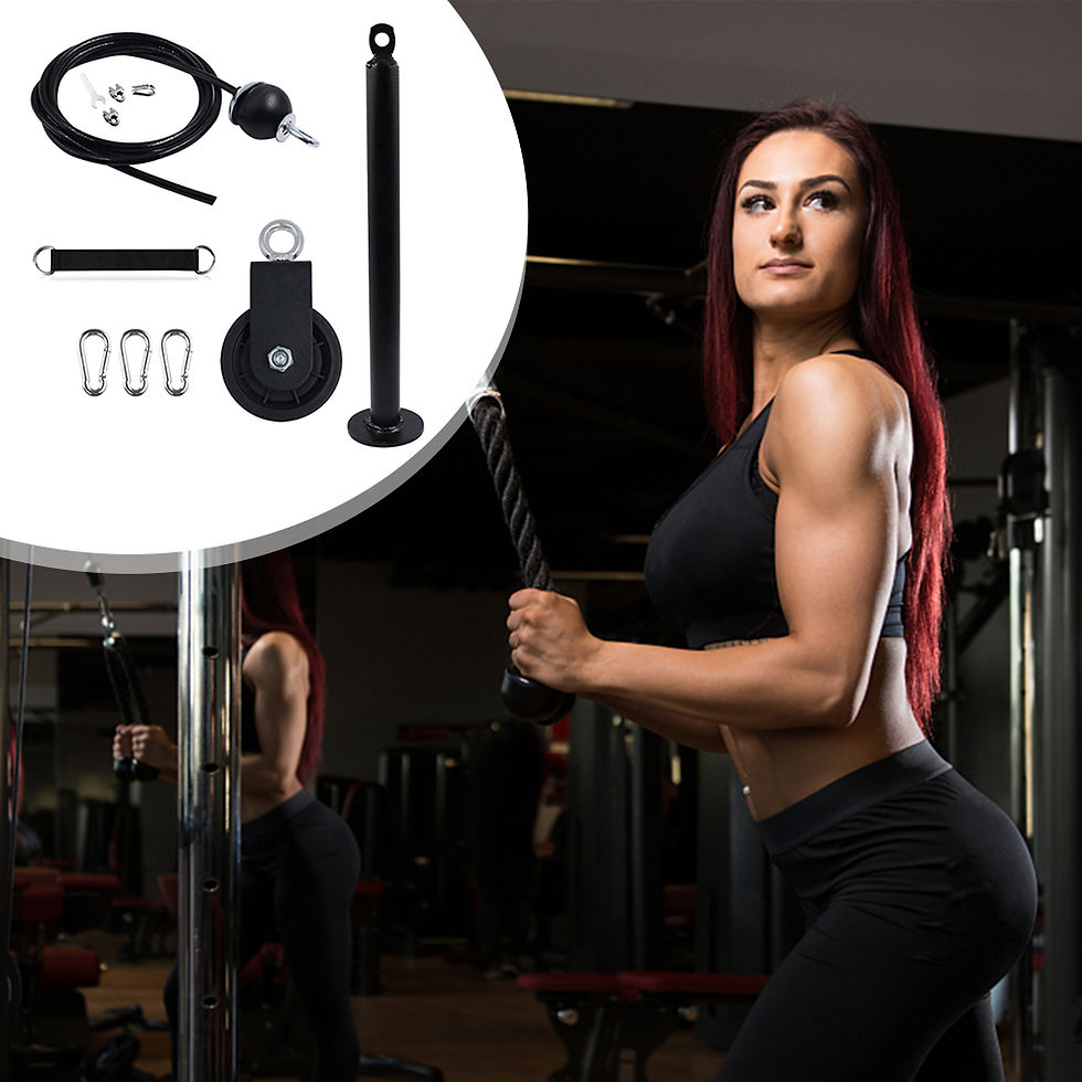 Thumbnail: LAT Pull Down Attachment with Tricep Rope Carabiner Fitness LAT Lift Pulley Syst