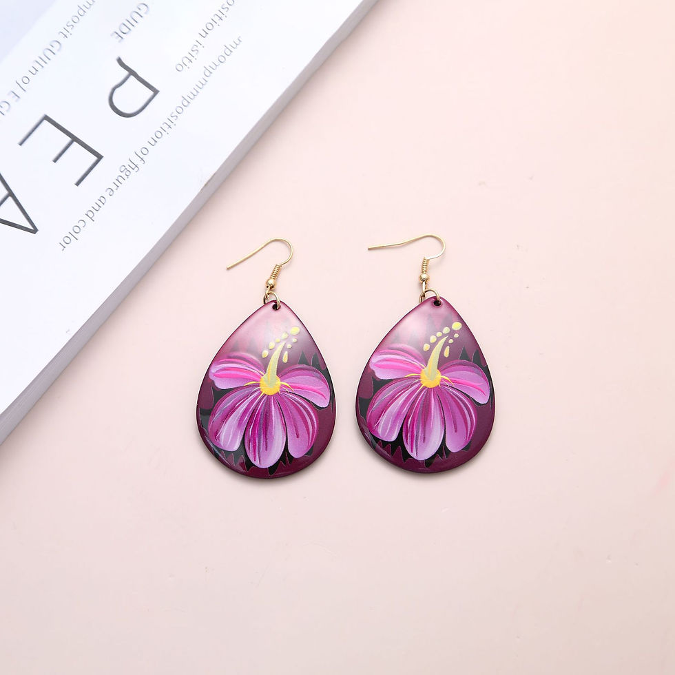 Thumbnail: Acrylic earrings with teardrop-shaped flowers