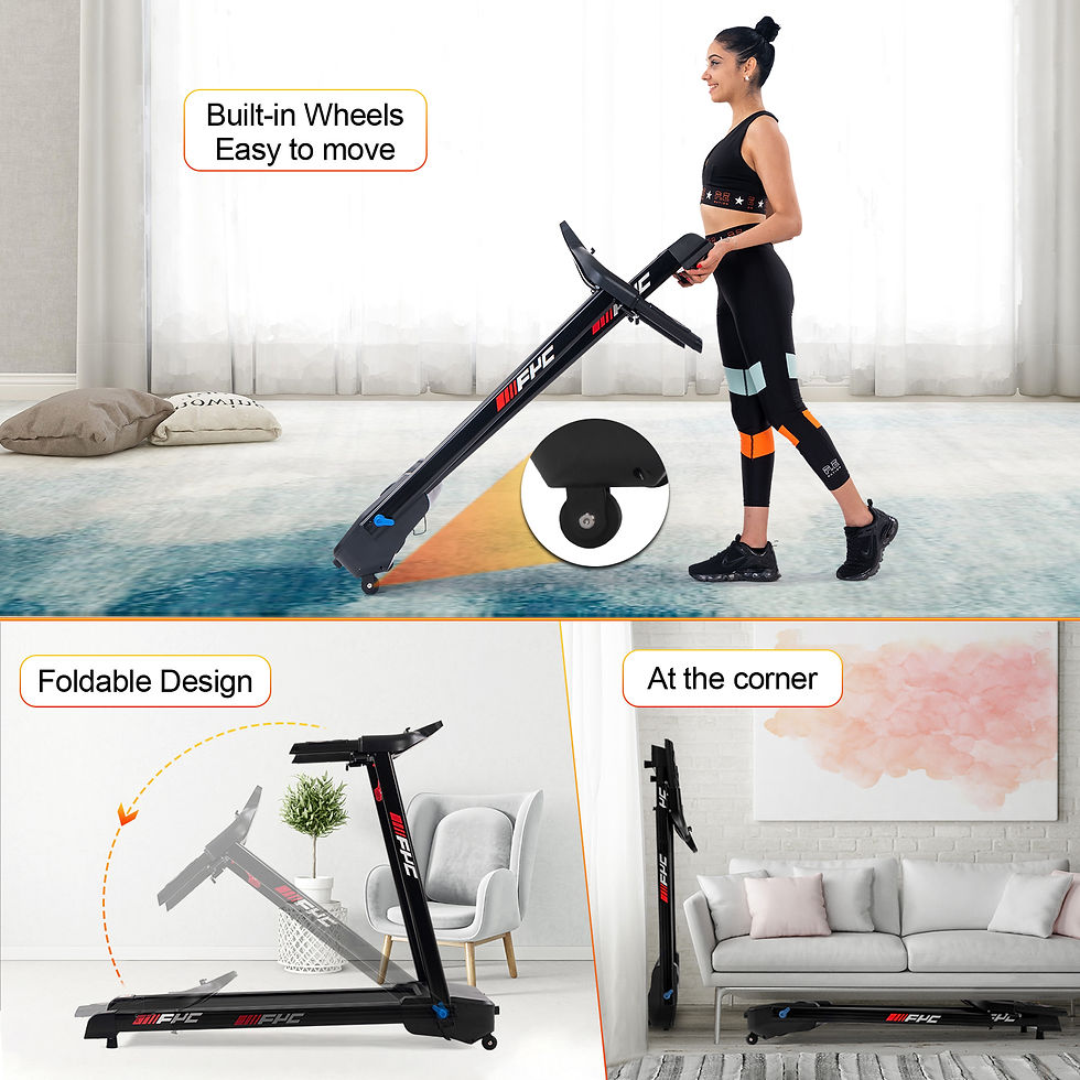 Thumbnail: FYC Folding Treadmill for Home - 2.5 HP Compact Electric Running Machine Fitness