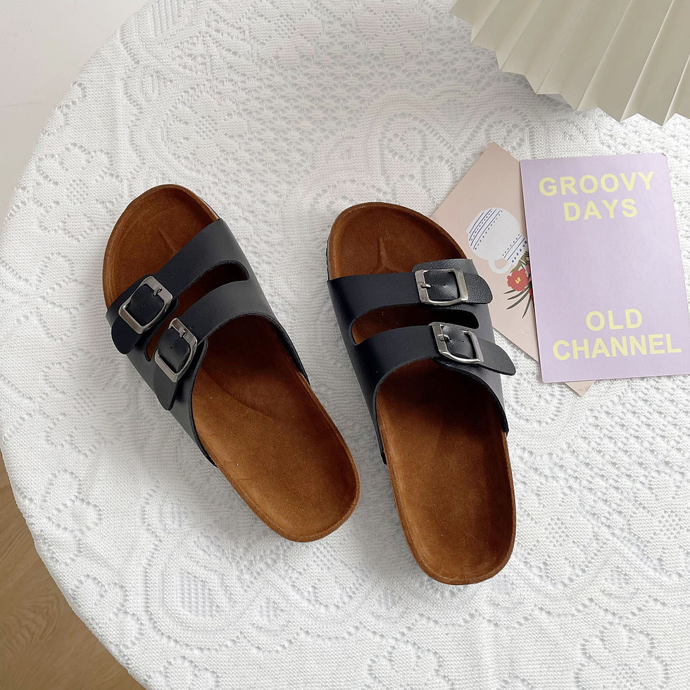 Thumbnail: Summer Korean Version One Word Plus Size 2022 Summer Outer Size Cork Slippers W