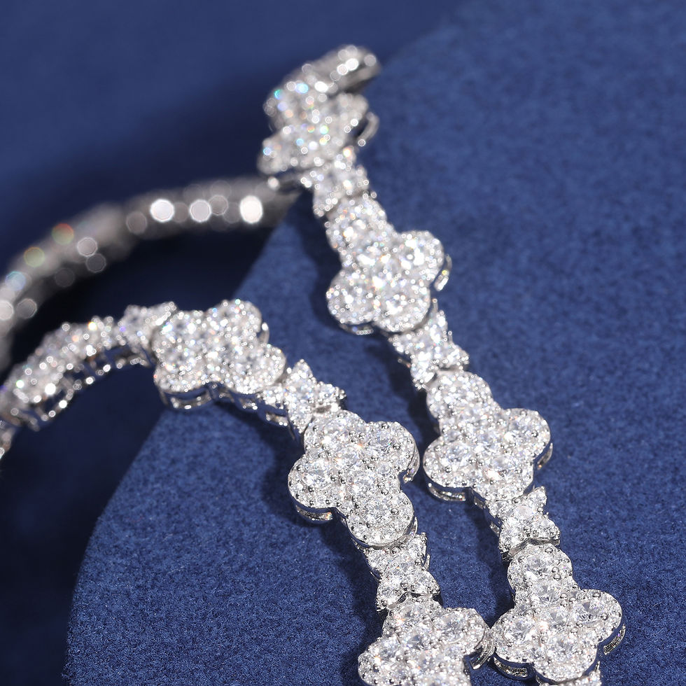 Thumbnail: Original Full D Color Moissanite Diamond 925 Sterling Sliver Cross Necklace Chai