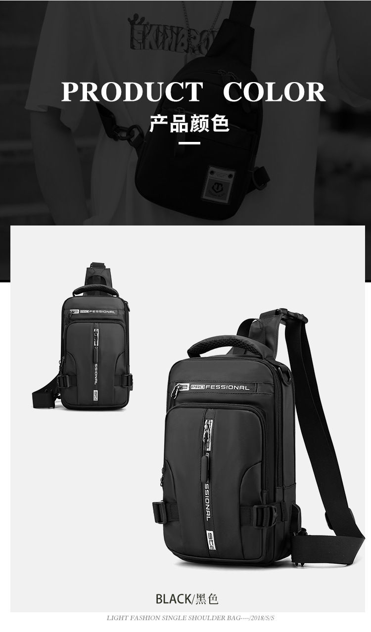 Thumbnail: Fashion Multifunction Men's Shoulder Bag Outdoor Sling Crossbody Bags For Male T