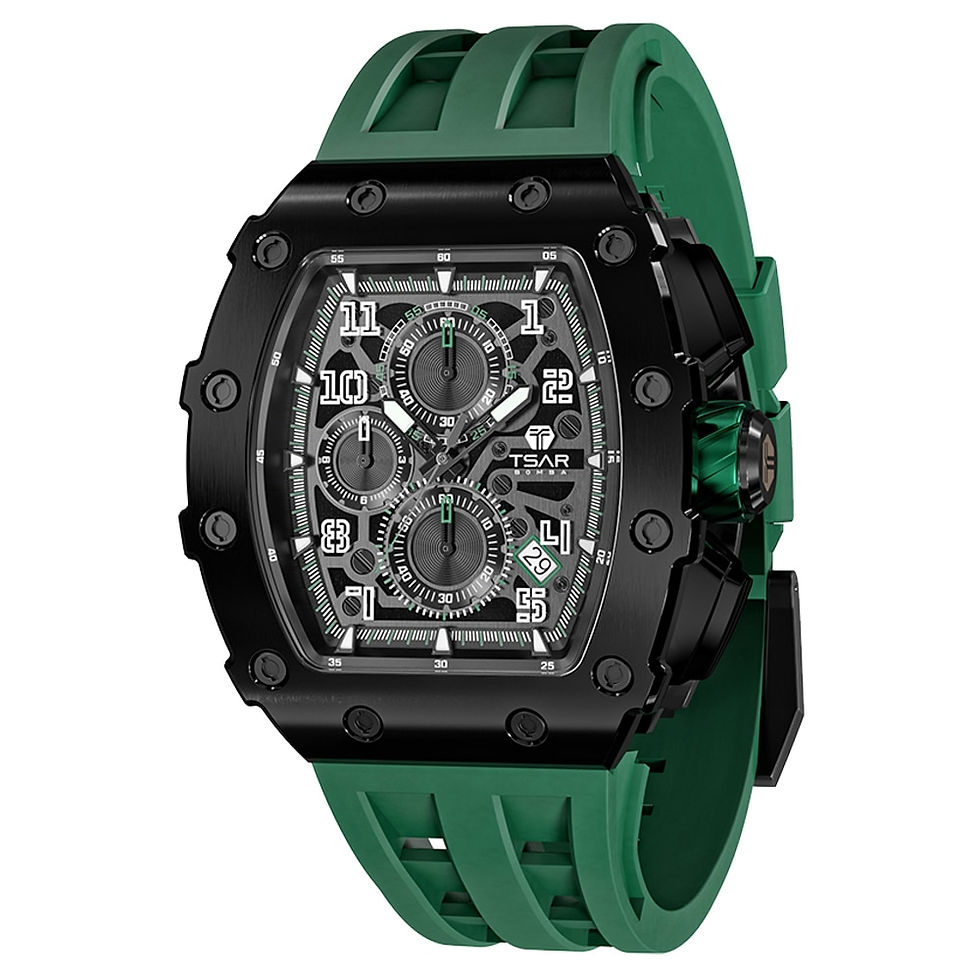 Thumbnail: TSAR BOMBA Watch for Men Top Brand Luxury Waterproof Quartz Wristwatch Tonneau 
