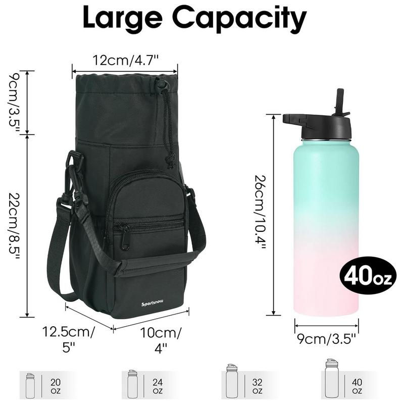 Thumbnail: Portable Water Bottle Holder Carrier With Strap Adjustable Shoulder Belts Lightw