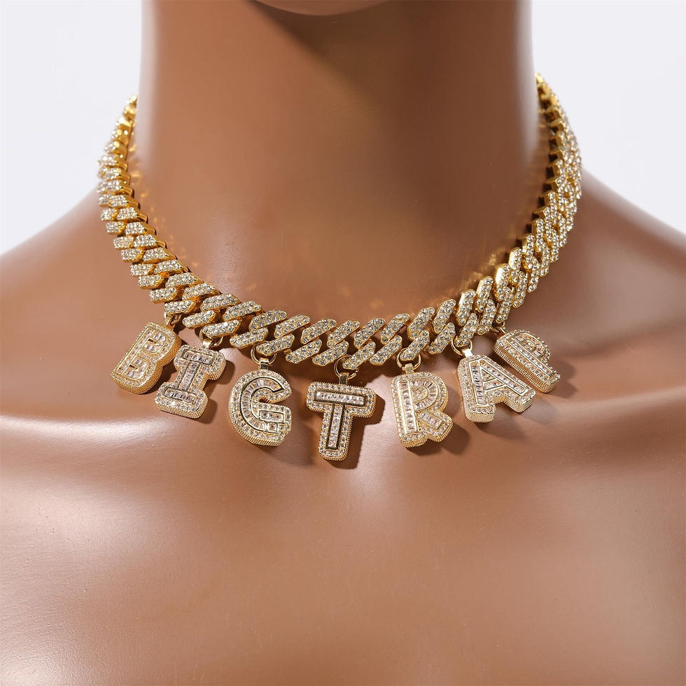 Thumbnail: Necklace Pendant With 12MM Cuban Link Iced Out